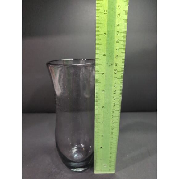 Hand Blown Purple Smoke Glass Flower Vase, Plum Floral Vase, Bulbous Body Vase - Picture 7 of 8